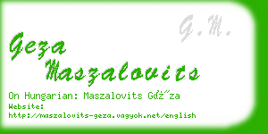 geza maszalovits business card